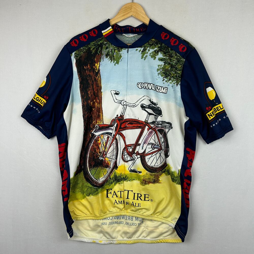 Pearl Izumi Fat Tire Cycling Jersey 3/4 Zip Pullover Short Sleeve Men's Size XXL